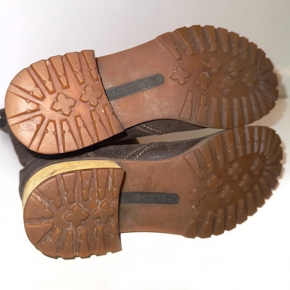 Brown distressed mid calf Timberland boots with quilted details - Picture 4 of 6